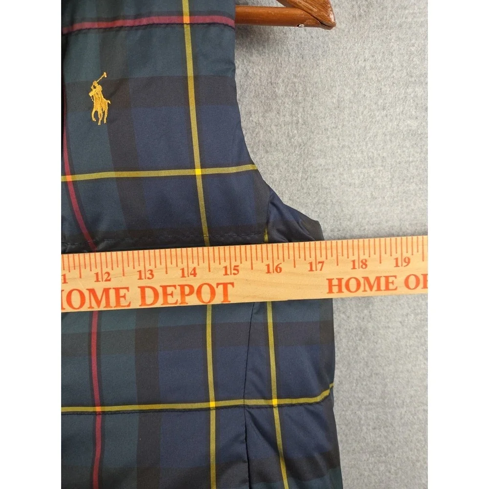 Polo Ralph Lauren Boys M 8-10 REVERSIBLE Red Plaid Quilted Puffer Vest Full Zip‎